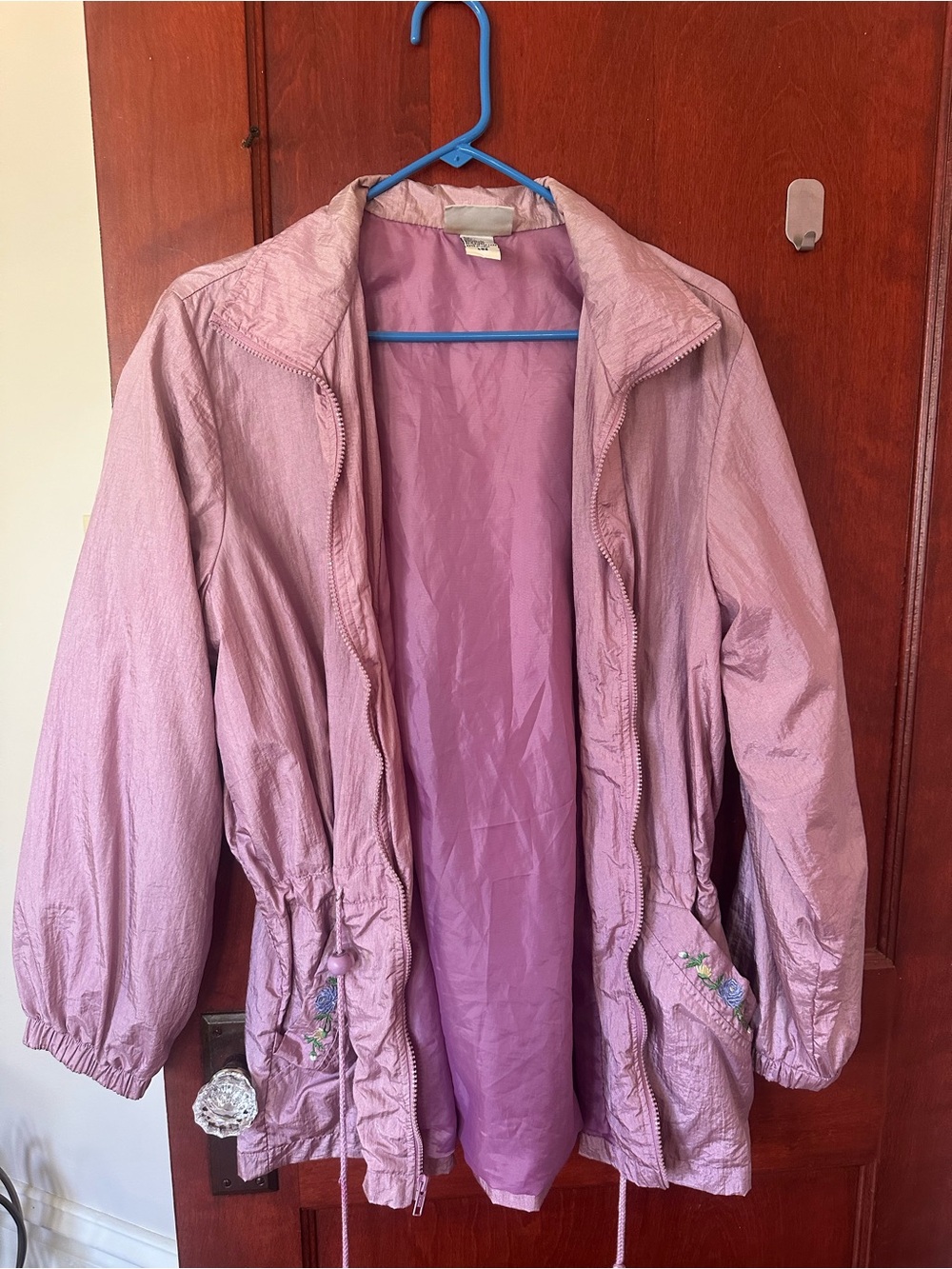 Blair Light Pink Women's Utility Jacket with Embroidered Pockets